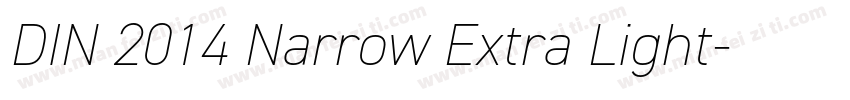 DIN 2014 Narrow Extra Light字体转换